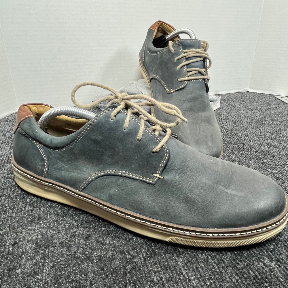 Johnston & Murphy McGuffey Derby Mens 11.5 Blue Nubuck Leather Casual Oxford